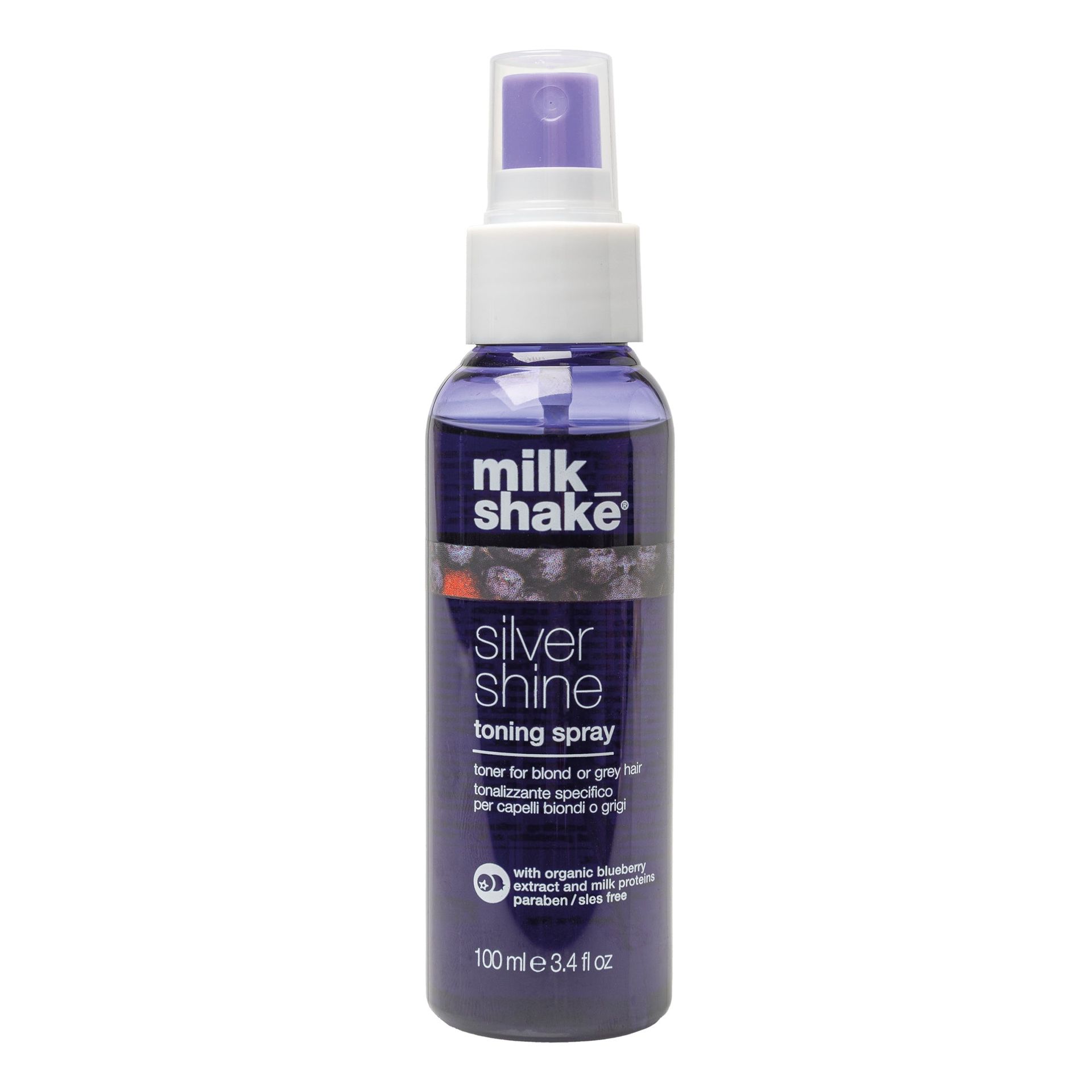 MILK SHAKE SILVER SHINE Tonująca odżywka w sprayu do włosów siwych i blond 100 ml