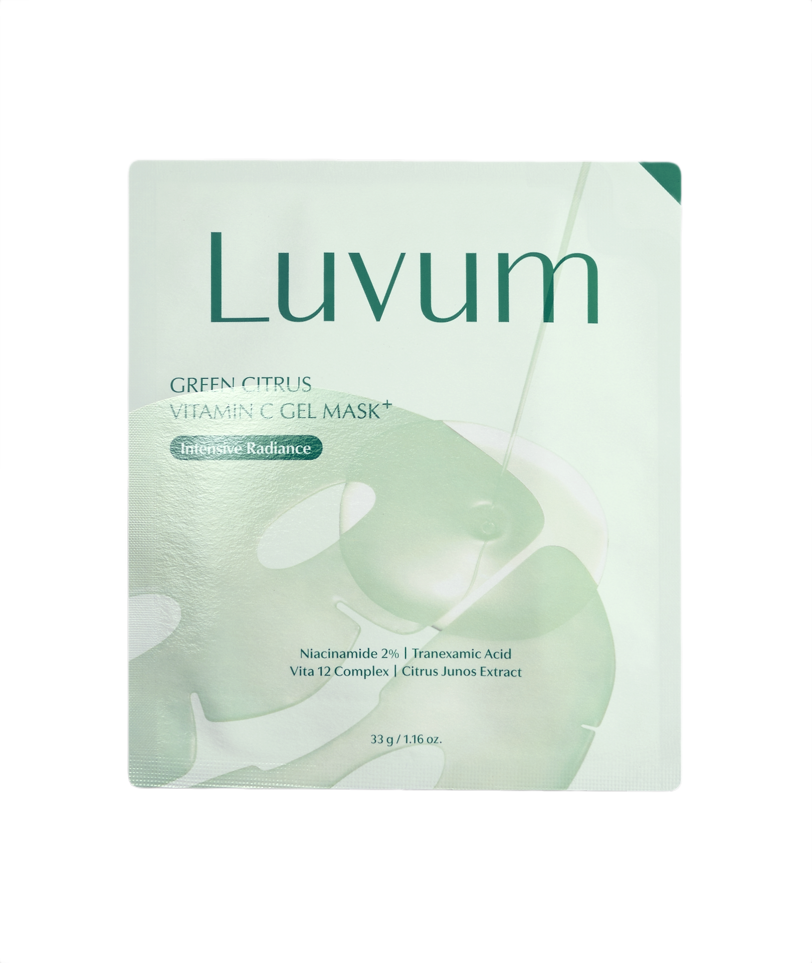 LUVUM GREEN CITRUS VITAMIN C GEL MASK Hydrożelowa maseczka witaminą C kwasem traneksamowym 33 g
