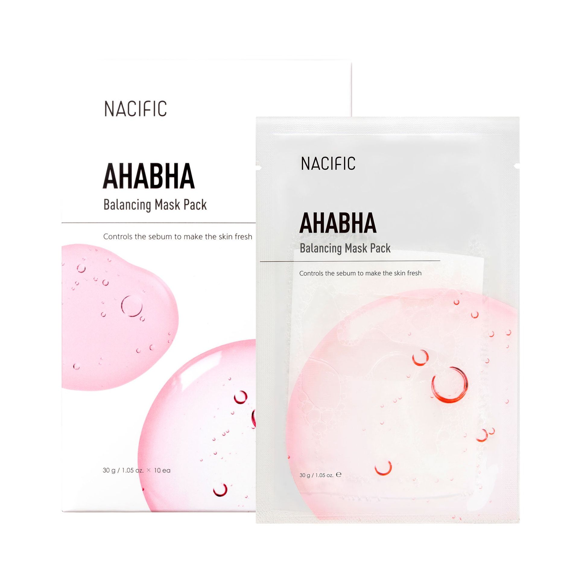 NACIFIC AHABHA BALANCING MASK Wygładzająca maska w płachcie z kwasami AHA BHA 10 szt.