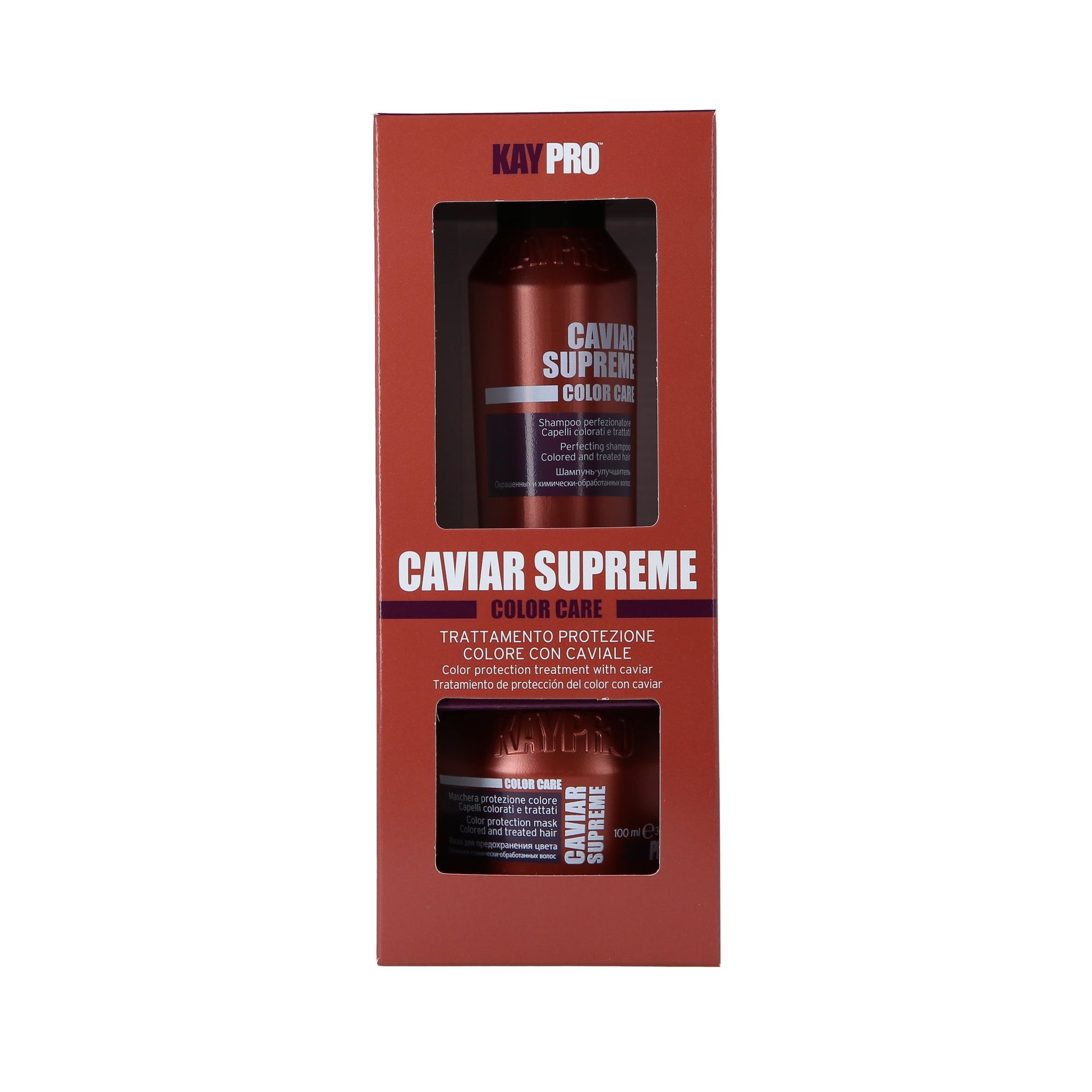 KAYPRO CAVIAR SET Zestaw do włosów farbowanych przedłużający intensywność koloru 2 x 100 ml