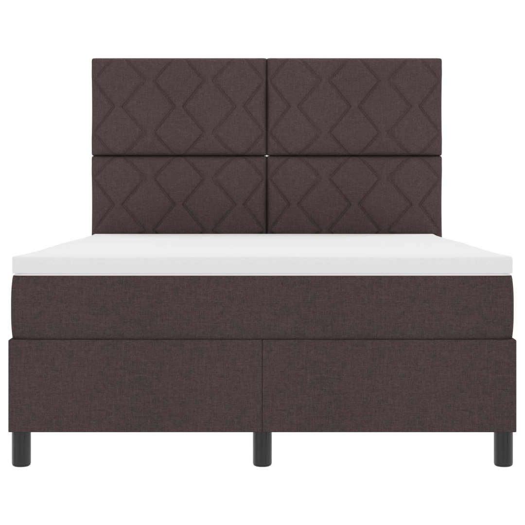 VidaXL Łóżko sprężynowe z materacem ciemnobrązowy 160 x 200 cm tkanina