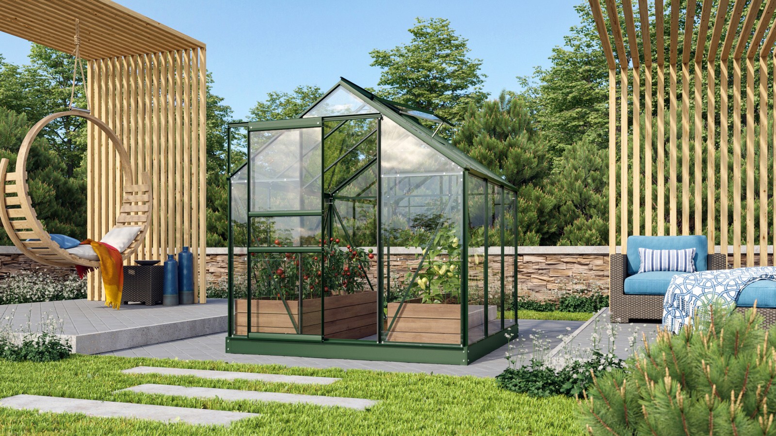 VITAVIA szklarnia VENUS 3800 szkło 3 mm zielona LG1031