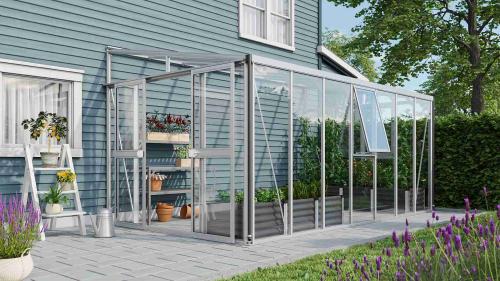 VITAVIA szklarnia ATHENA 11900 szkło 3 mm + PC 10 mm srebrna