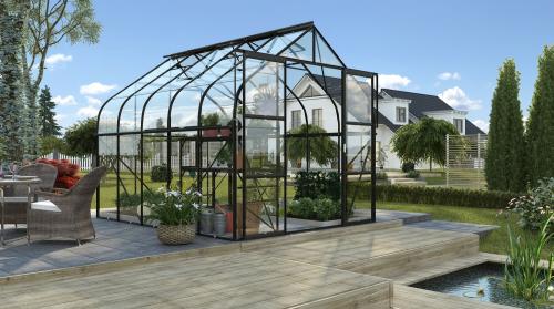 VITAVIA szklarnia DIANA 8300 szkło przezroczyste 3 mm czarna