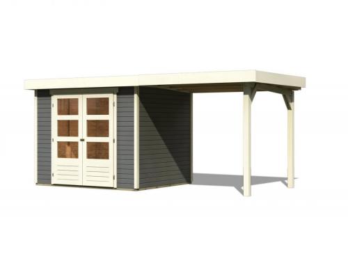 KARIBU dom drewniany ASKOLA 3 + nadstawka 240 cm (82905) terragrau