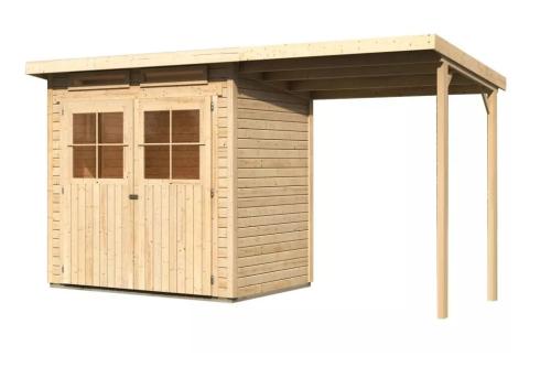 KARIBU dom drewniany GLUCKSBURG 2 + nadstawka 190 cm (83229) natur