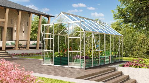 VITAVIA szklarnia URANUS 11500 szkło 3 mm srebrna