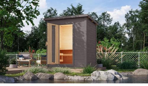 KARIBU Sauna fińska HYTTI 1 (97703) terragrau