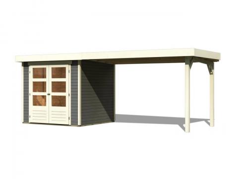 KARIBU dom drewniany ASKOLA 2 + nadstawka 280 cm (82907) terragrau