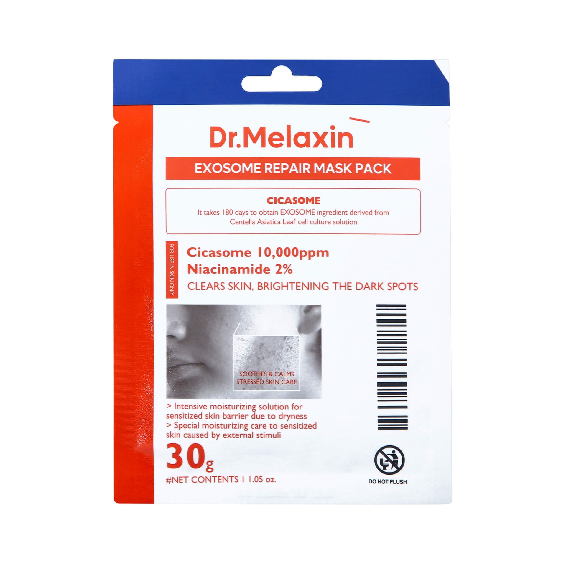 DR.MELAXIN EXOSOME REPAIR MASK PACK Regenerująca maseczka w płachcie z egzosomami dla skóry trądzikowej 30 g