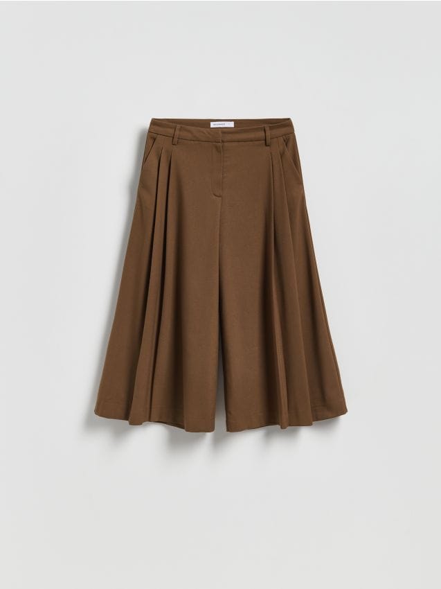 Reserved - Spodnie culotte - brązowy
