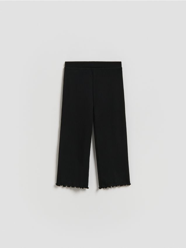 Reserved - Prążkowane spodnie - czarny