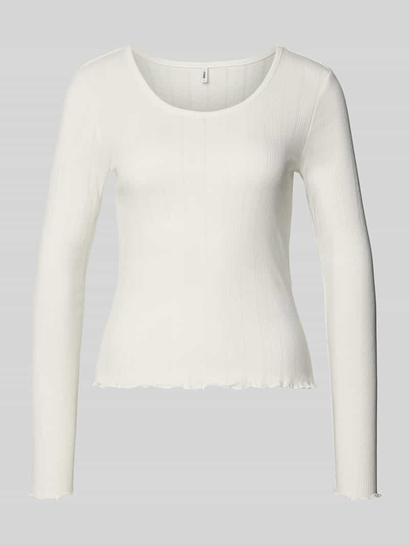 Bluzka z długim rękawem o kroju slim fit z mieszanki bawełny ekologicznej model ‘TENNA LIFE’