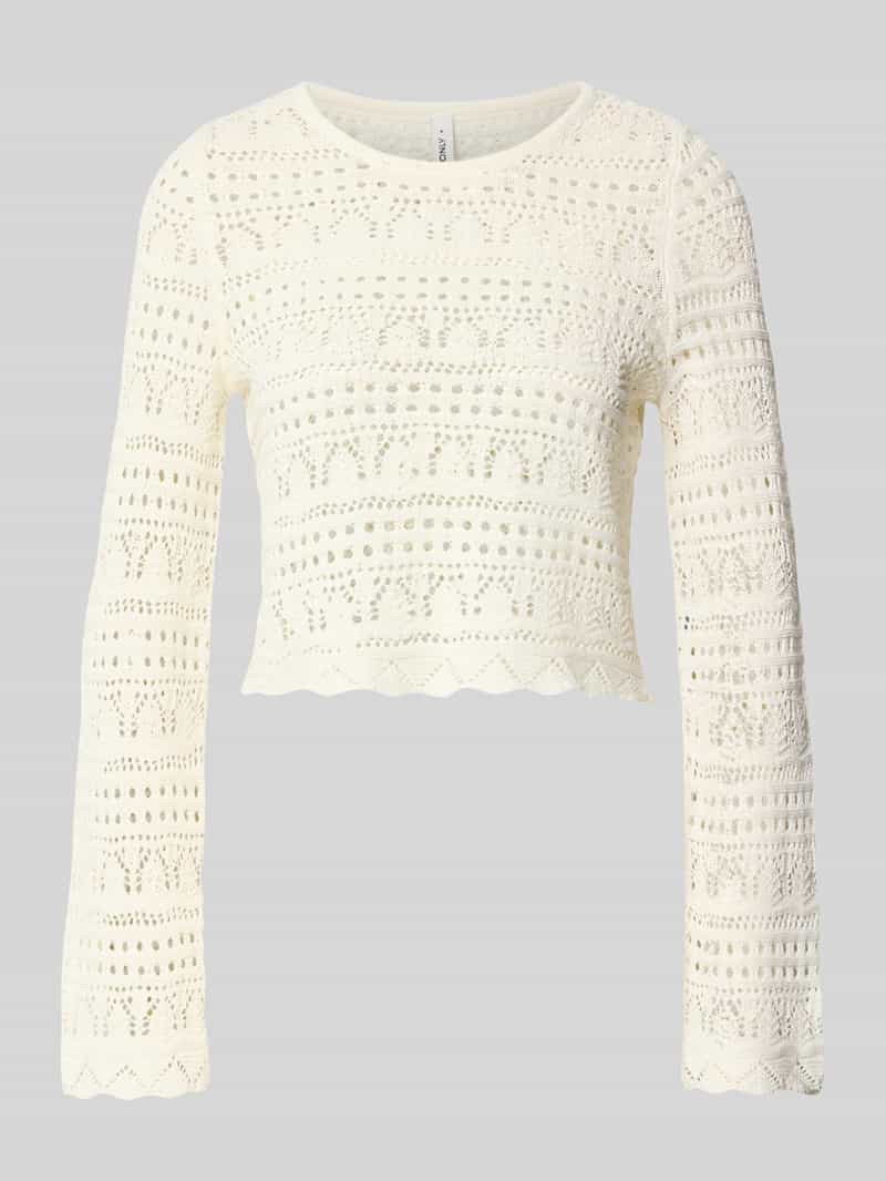 Sweter krótki z dzianiny z mieszanki bawełny model ‘ELKE’