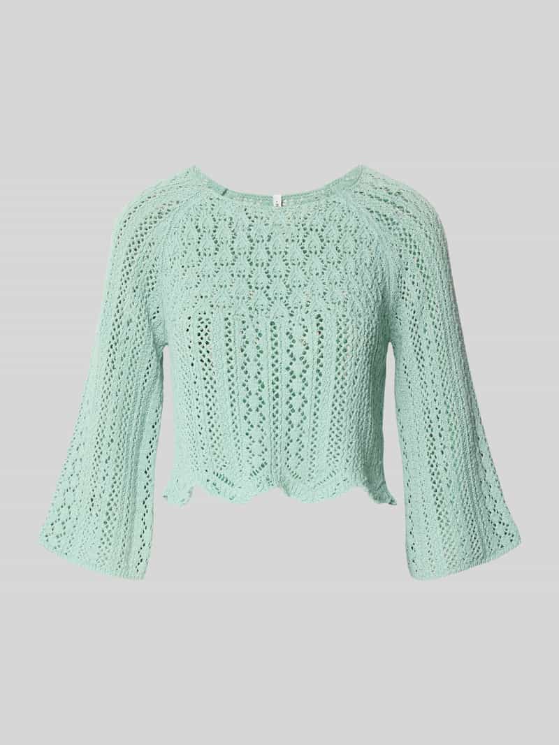 Sweter krótki o kroju z mieszanki bawełny model ‘NOLA’