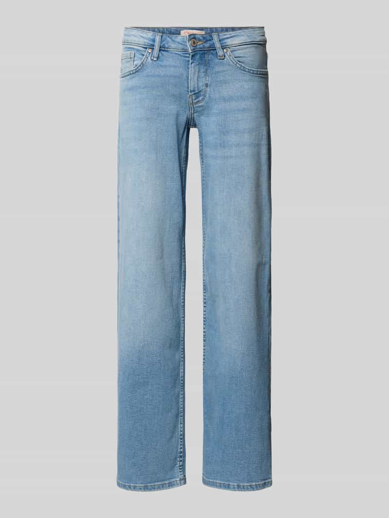 Jeansy o kroju straight fit z mieszanki bawełny model ‘JUDY’