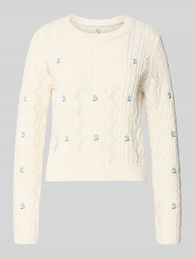 Sweter z dzianiny o kroju regular fit z mieszanki bawełny z recyklingu model ‘RITA LIFE’