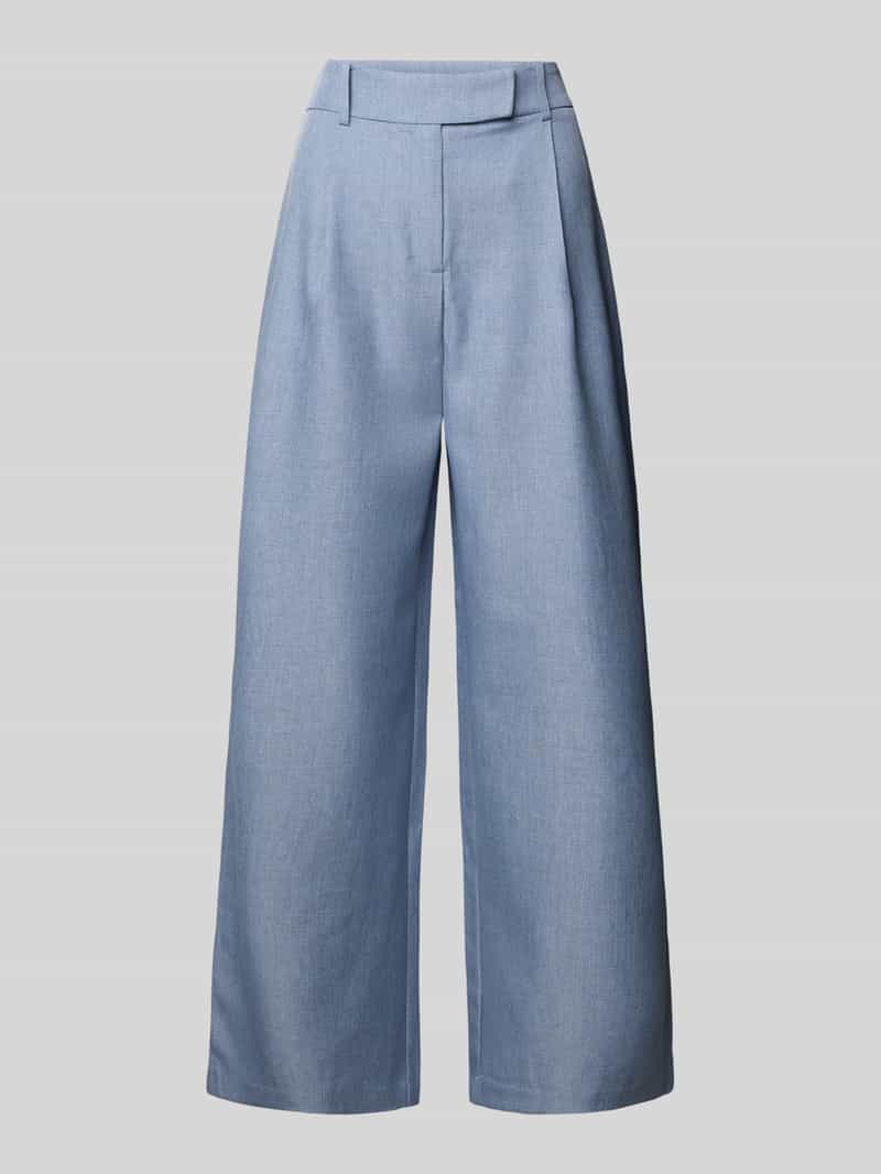 Spodnie szerokie o kroju regular fit z zapięciem na haftkę model ‘LINDA’