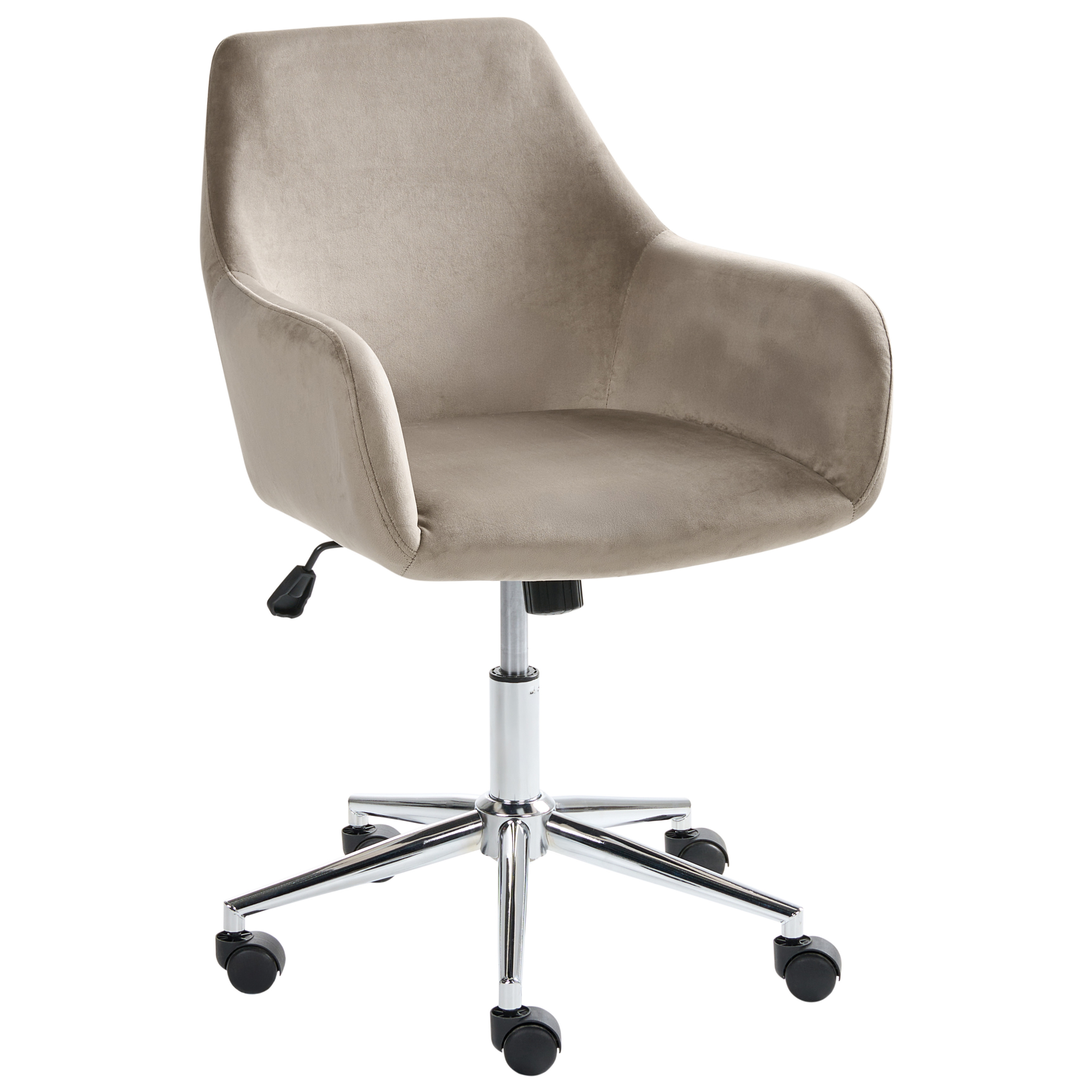 Beliani Krzesło biurowe WELLSTON Sztruks Beżowoszary