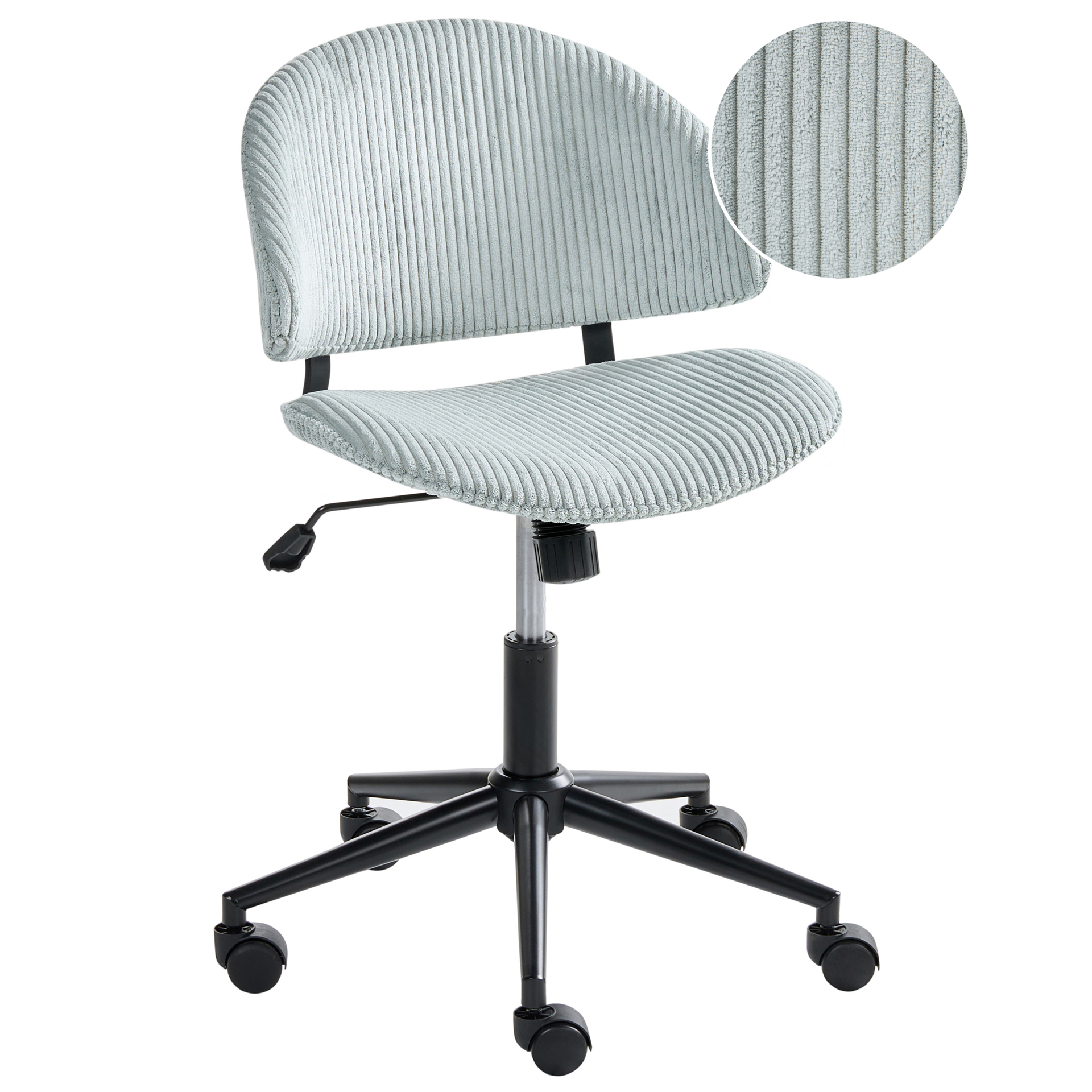 Beliani Krzesło biurowe KIANA Sztruks Błękitny