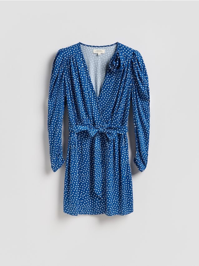 Reserved - Sukienka z wiskozy - niebieski