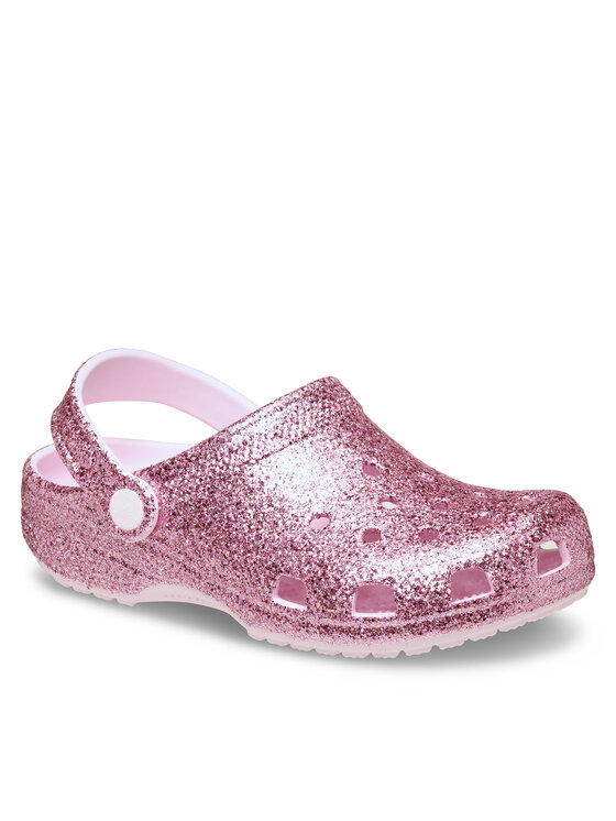 Crocs Klapki Classic Chunky Glitter Clog K 211939 Różowy