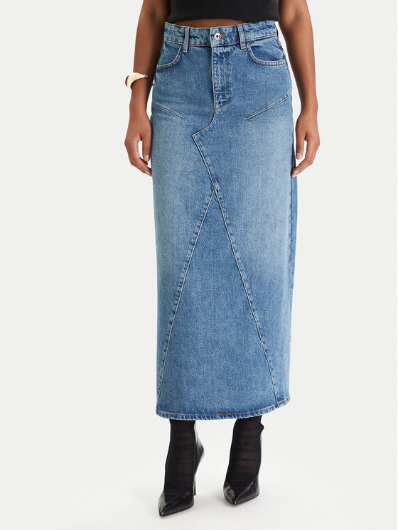 Patrizia Pepe Spódnica jeansowa 8G0521/D1WZB-CB02 Niebieski Regular Fit