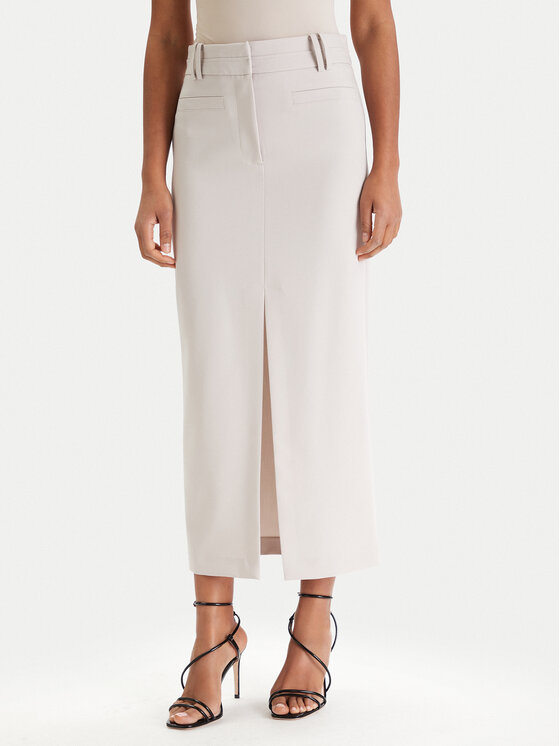 Patrizia Pepe Spódnica midi 8G0515/A498-S748 Szary Regular Fit