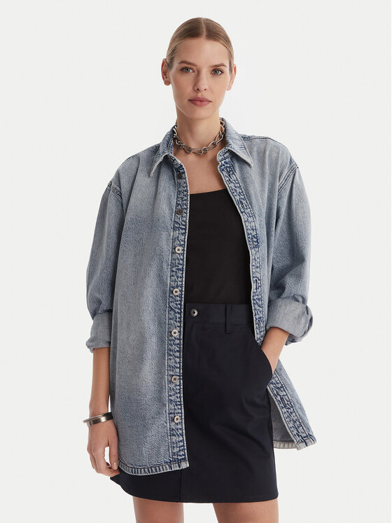 G-Star Raw Koszula jeansowa D26853-D536-G339 Niebieski Oversize