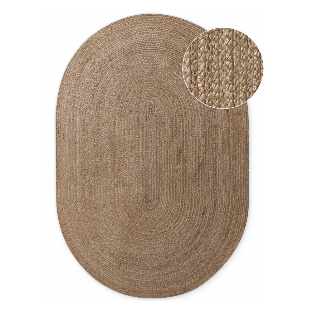 Dywan z juty dwustronny/tkany ręcznie w ciemnym naturalnym kolorze 160x230 cm Braided – Hanse Home