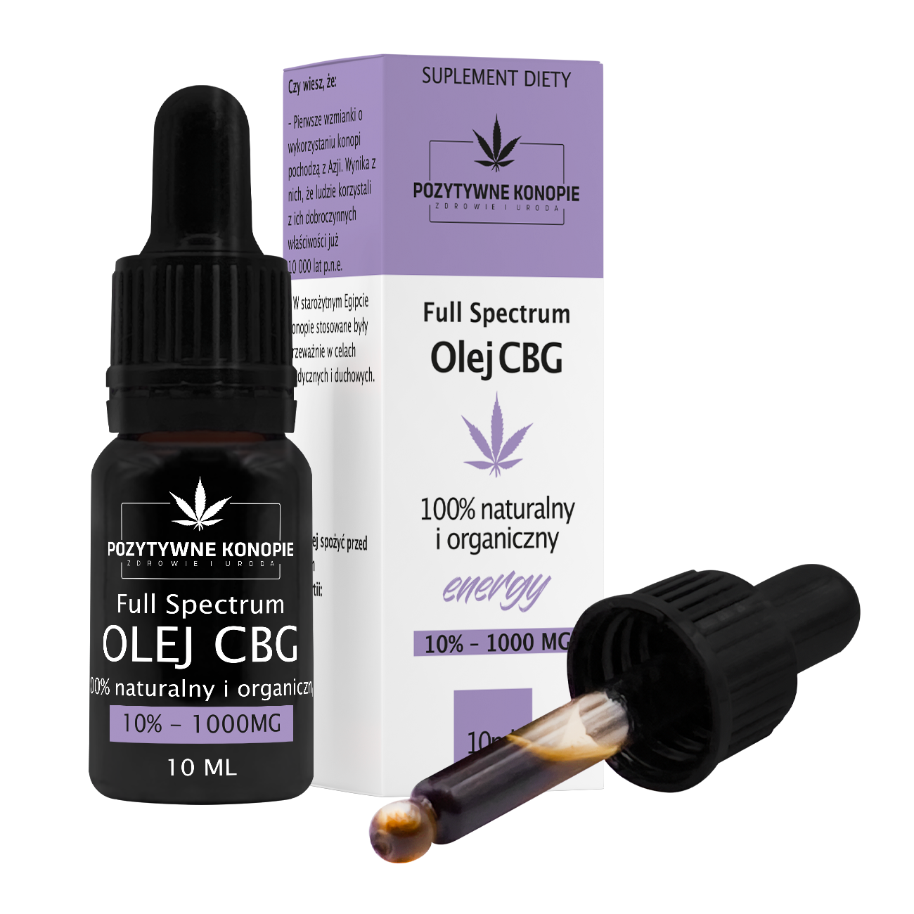 Pozytywne Konopie Olejek CBG 10%, 10 ml