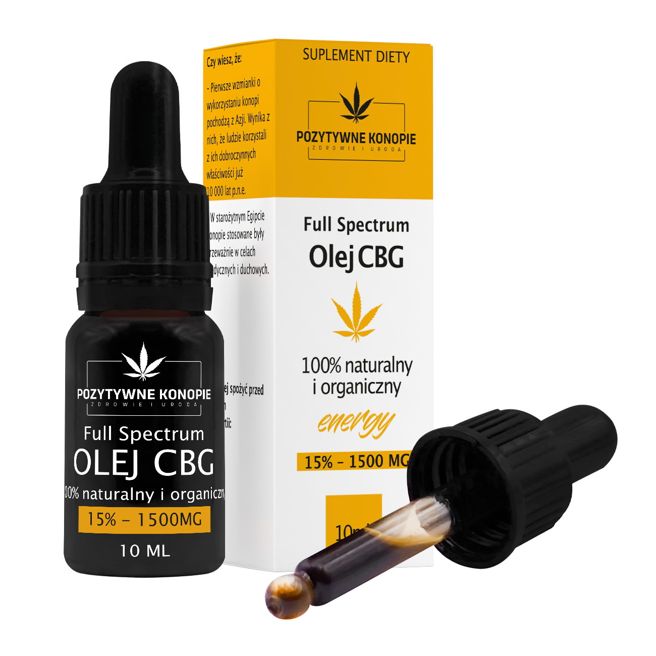 Pozytywne Konopie Olejek CBG 15%, 10 ml