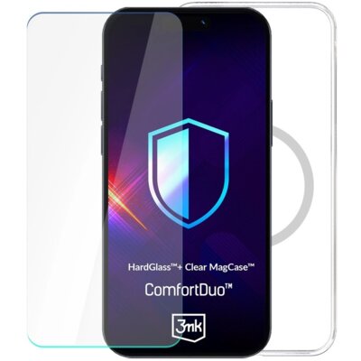 Etui 3MK ComfortDuo Clear MagCase do Apple iPhone 16 Pro Max Przezroczysty + szkło hartowane