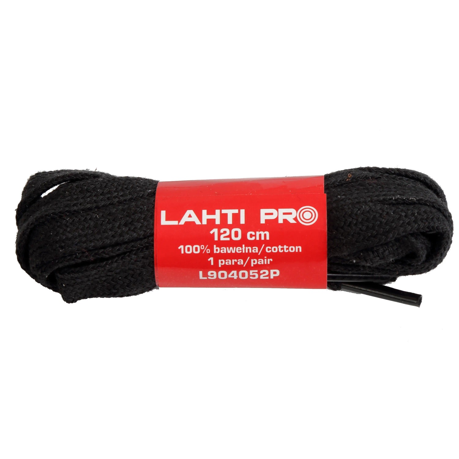 Lahti Pro Sznurowadła płaskie 100% bawełna 120 cm czarne