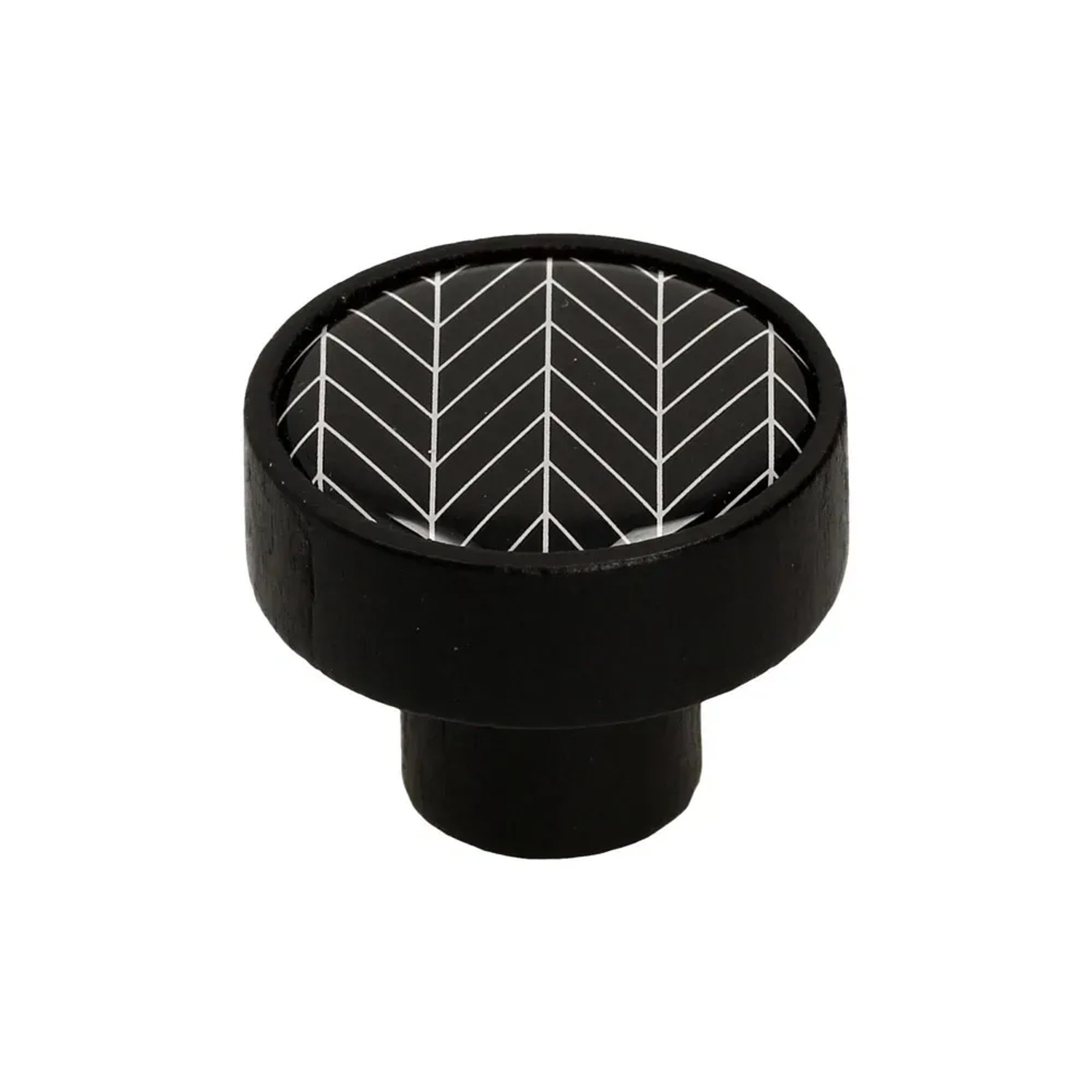 Gamet Gałka meblowa czarna jodełka 36mm