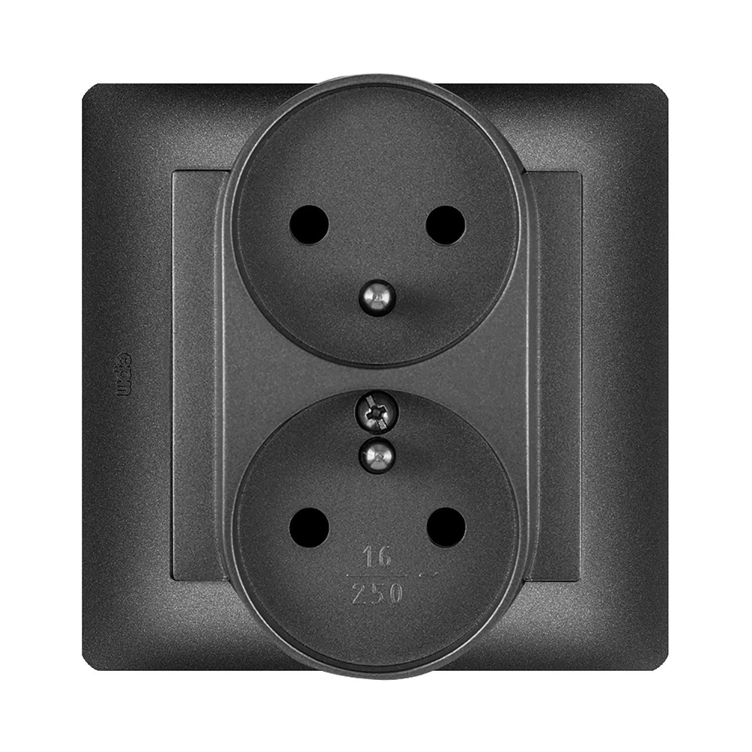 Elektro-Plast Gniazdo Astoria podwójne 2x2P+Z czarne
