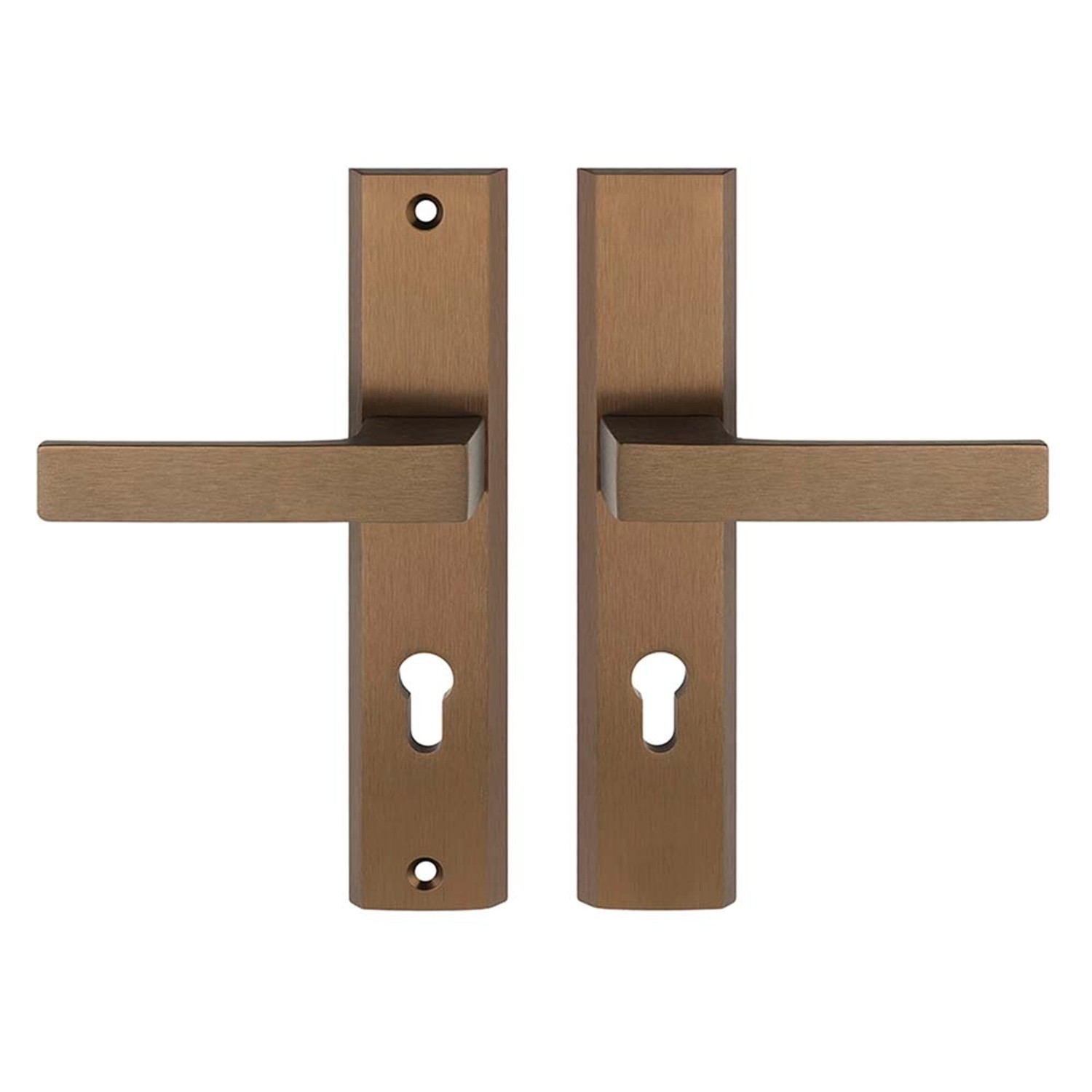 Metal-Bud Klamka zewnętrzna Total z szyldem na wkładkę prawa patyna