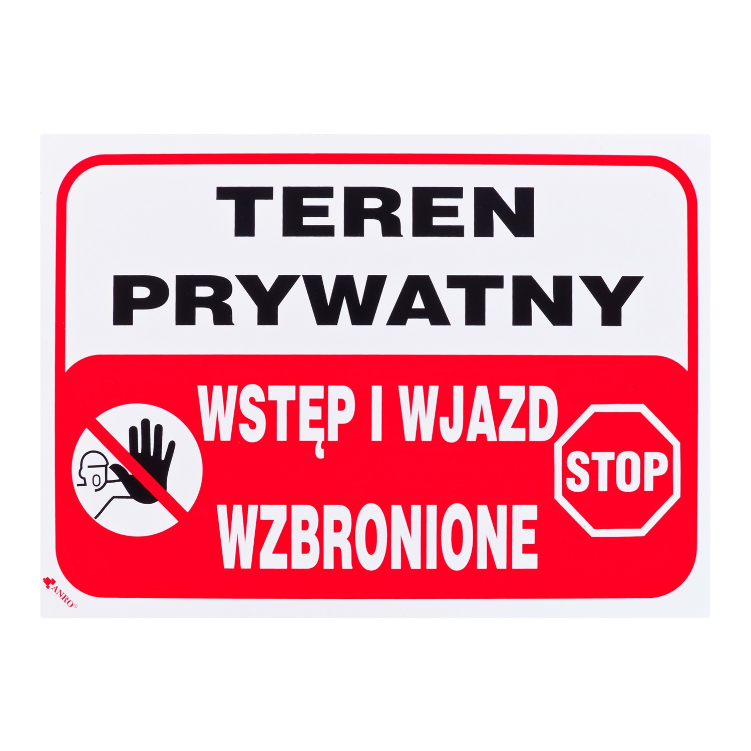 Brik Znak teren prywatny 35 x 25 cm