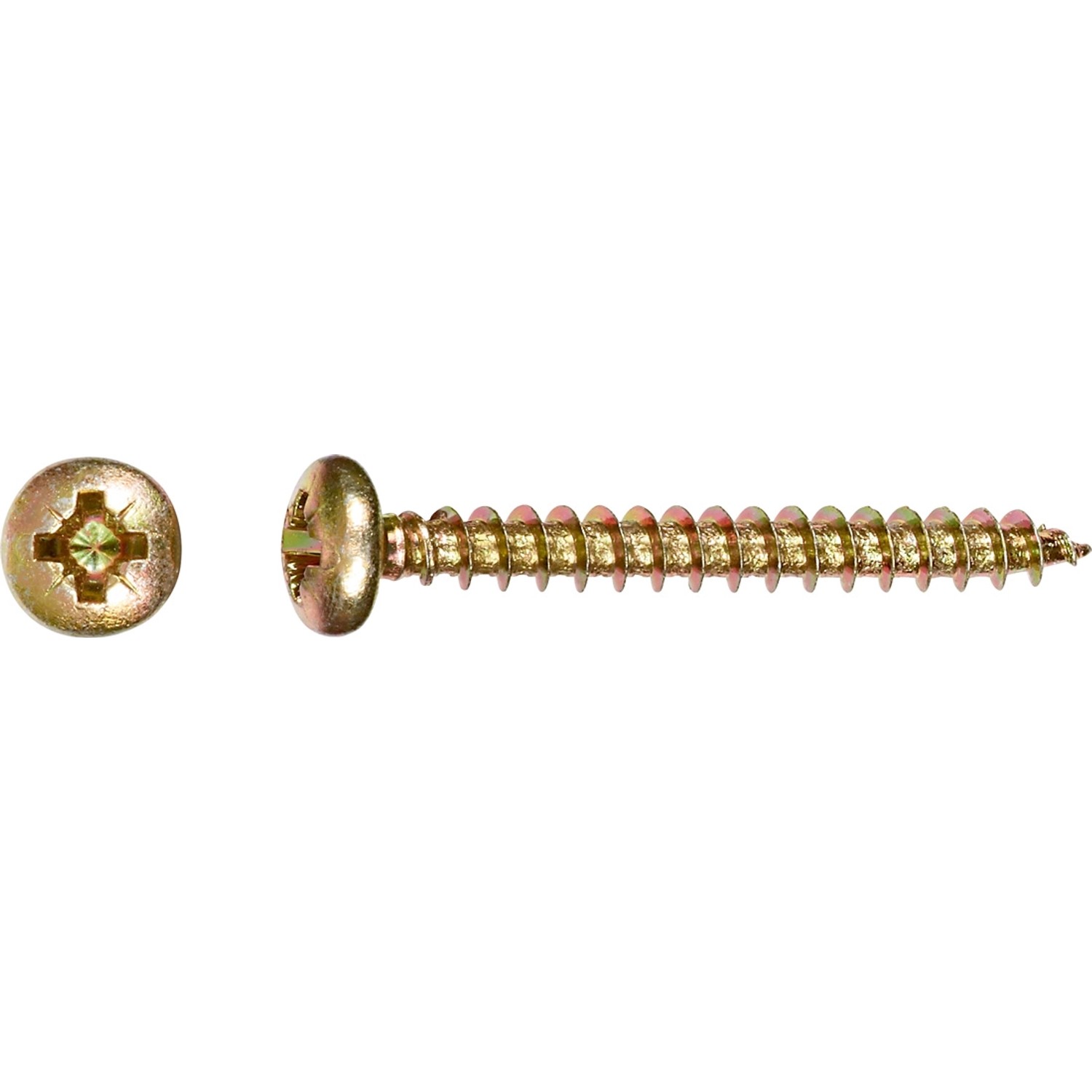 LUX Wkręt uniwersalny z łbem walec PZ Ø 4,5 mm x 30 mm ocynk żółty 20 szt