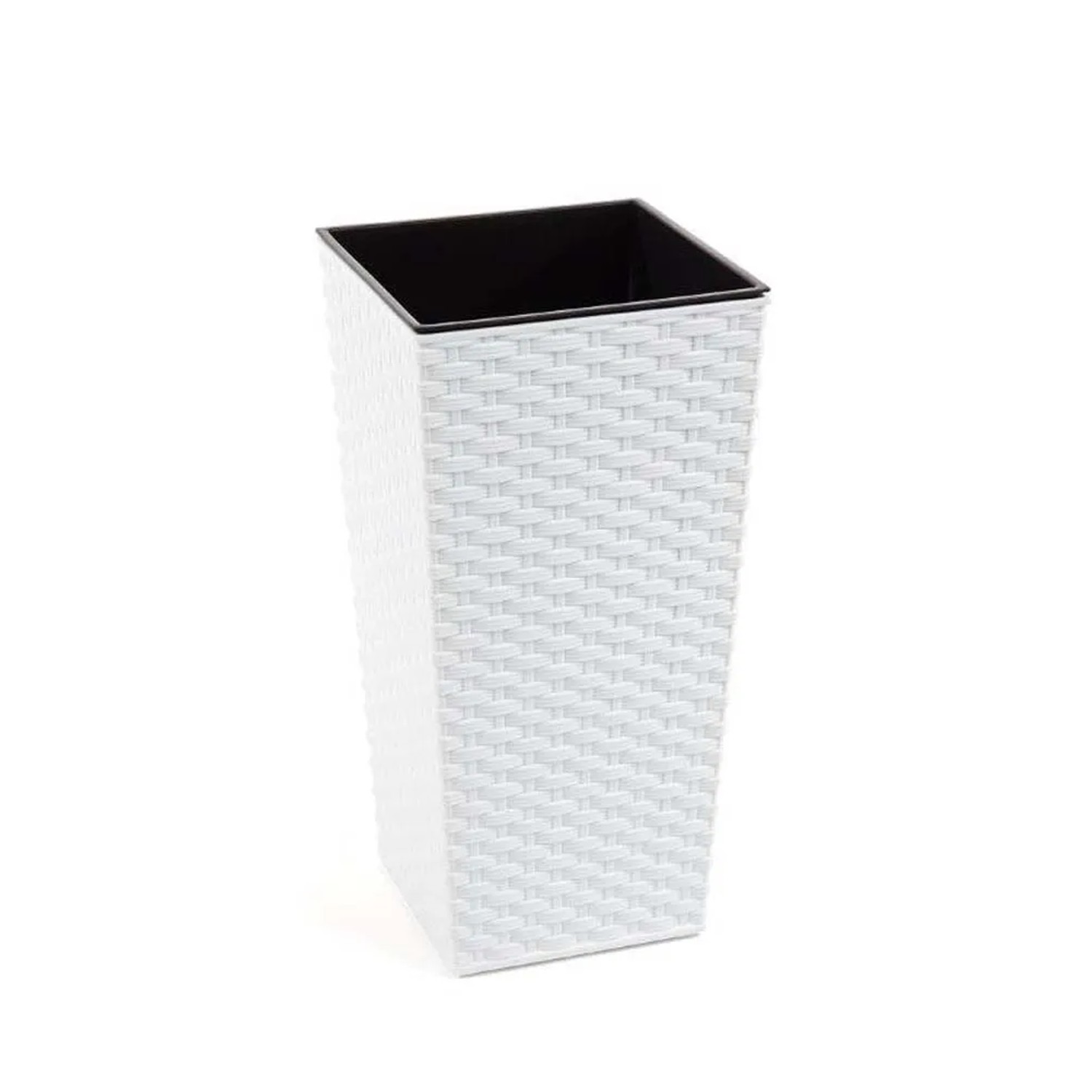 Lamela Doniczka FINEZJA rattan biała 40 cm