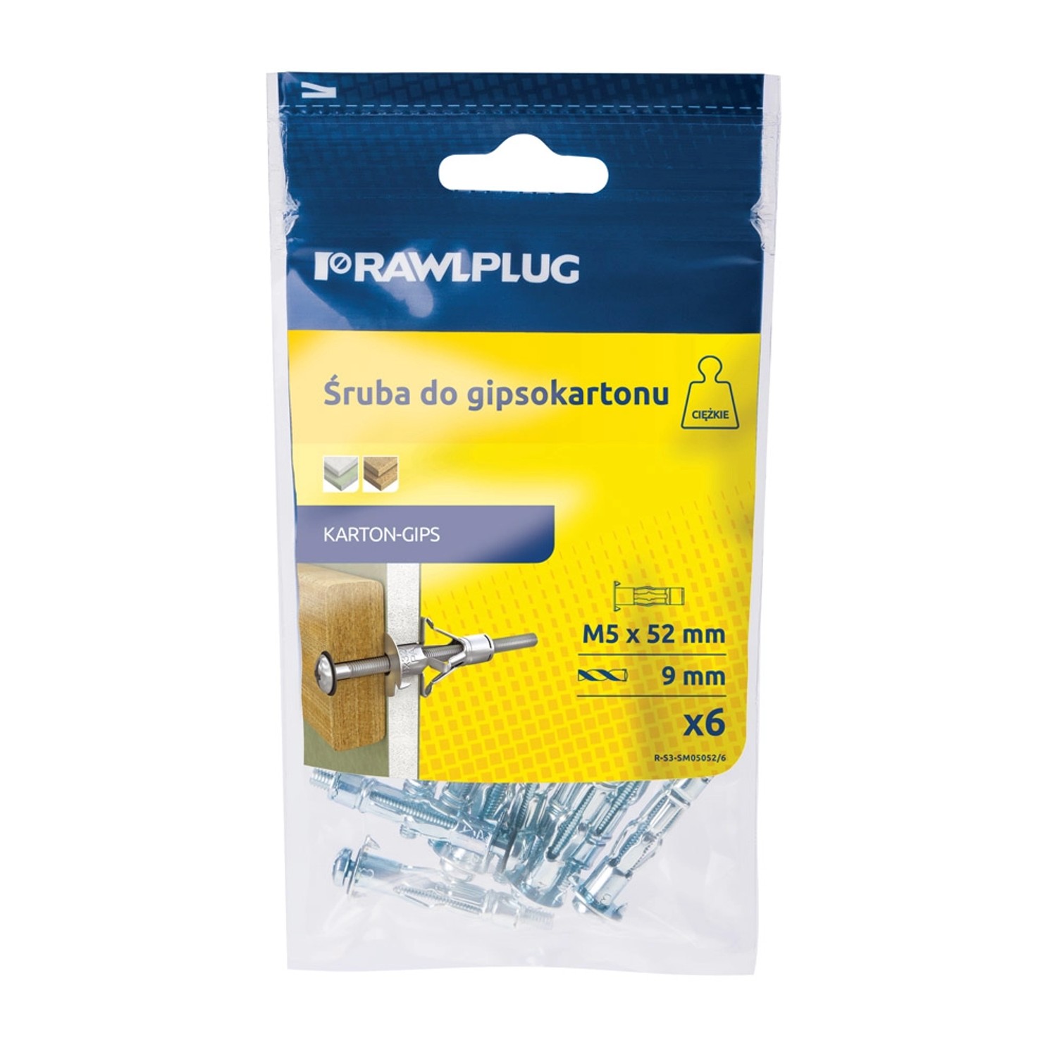 Rawlplug Kołek molly 5x52mm wkręt PH 6szt.