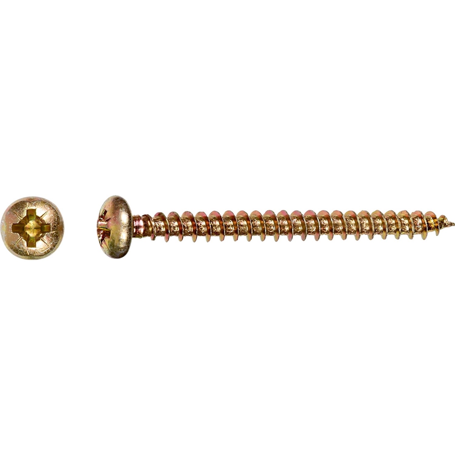 LUX Wkręt uniwersalny z łbem walec PZ Ø 6 mm x 40 mm ocynk żółty 10 szt