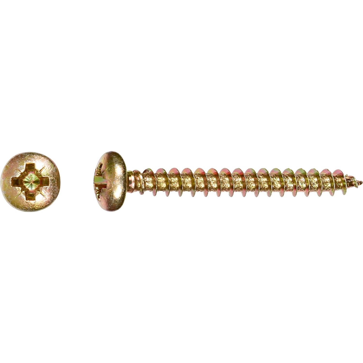 LUX Wkręt uniwersalny z łbem walec PZ Ø 5 mm x 16 mm ocynk żółty 15 szt