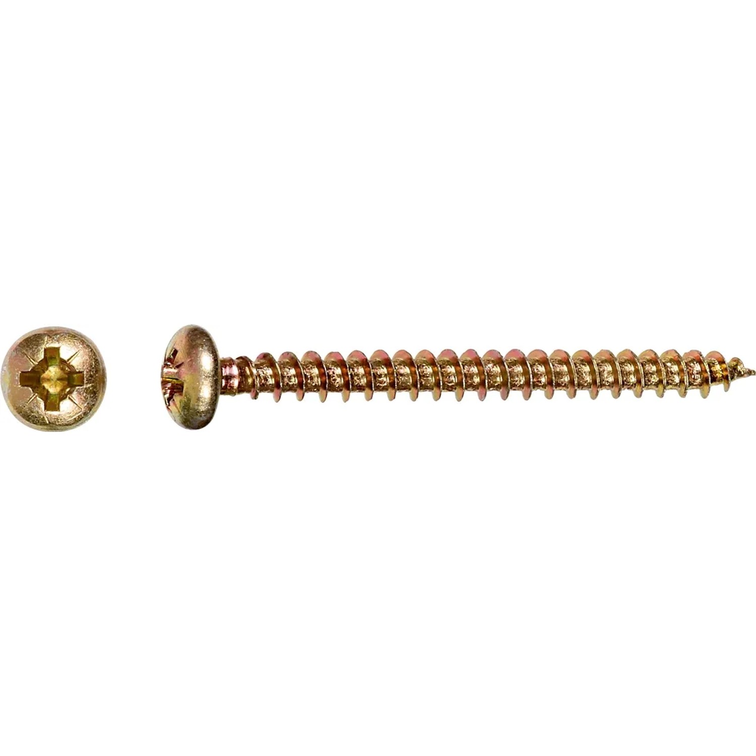 LUX Wkręt uniwersalny z łbem walec PZ Ø 5 mm x 30 mm ocynk żółty 15 szt