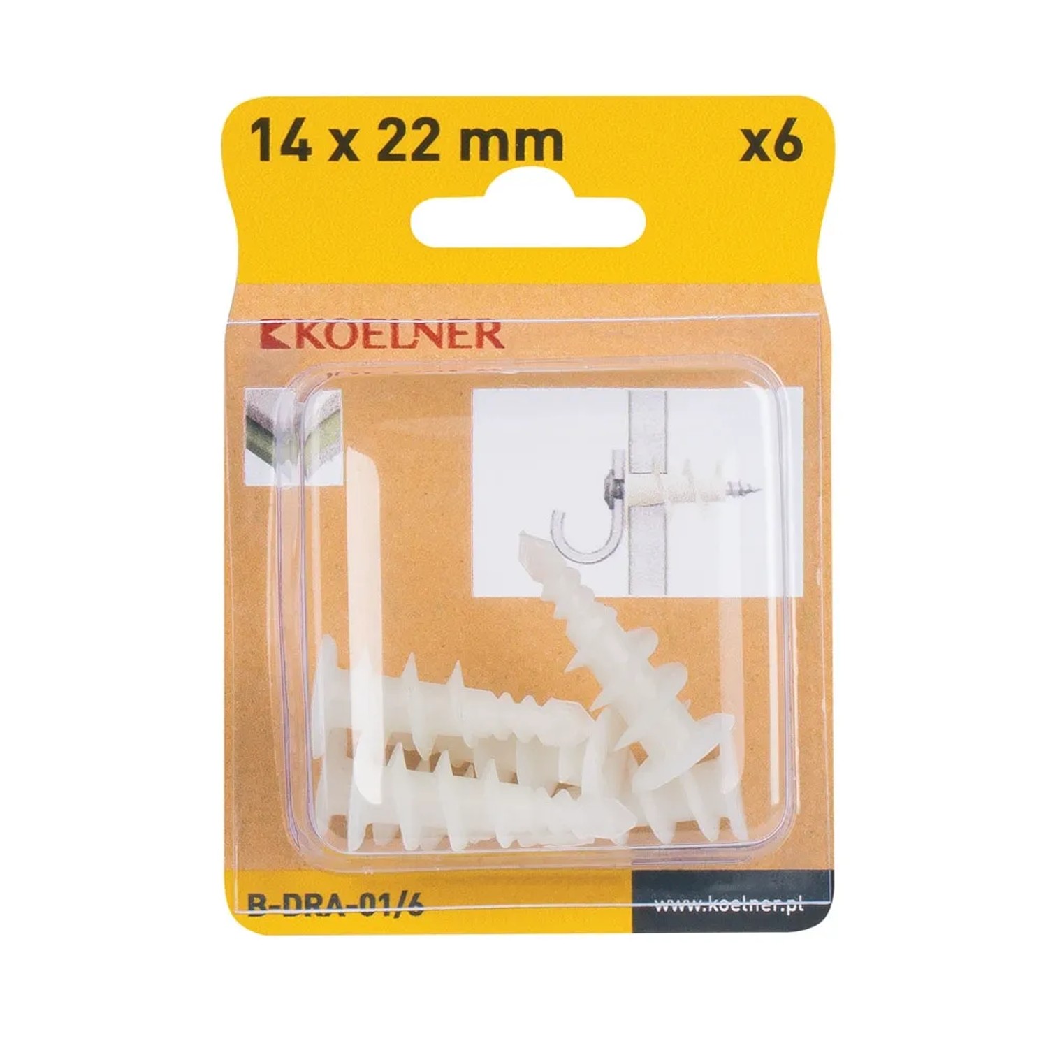 Koelner Kołek driva nyl. 14x22mm 6szt