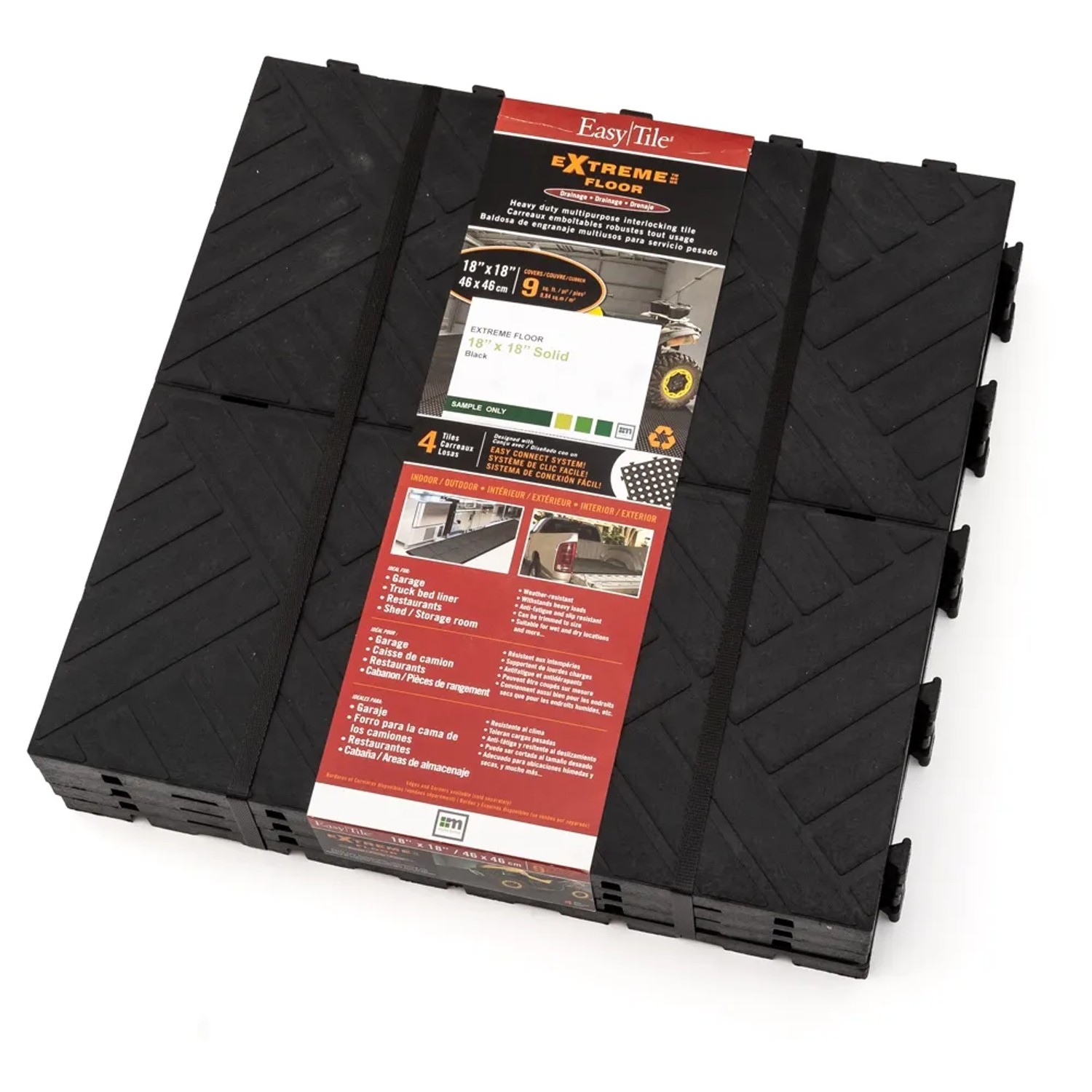 Płyta recyklingowa Extreme Solid czarny - 45 x 45 cm