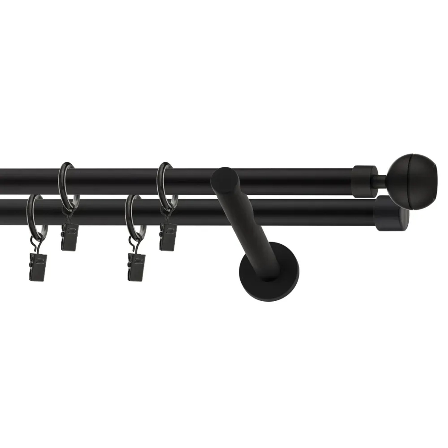 Karnisz KULA OPTIC podwójny 19 mm czarny 160 cm