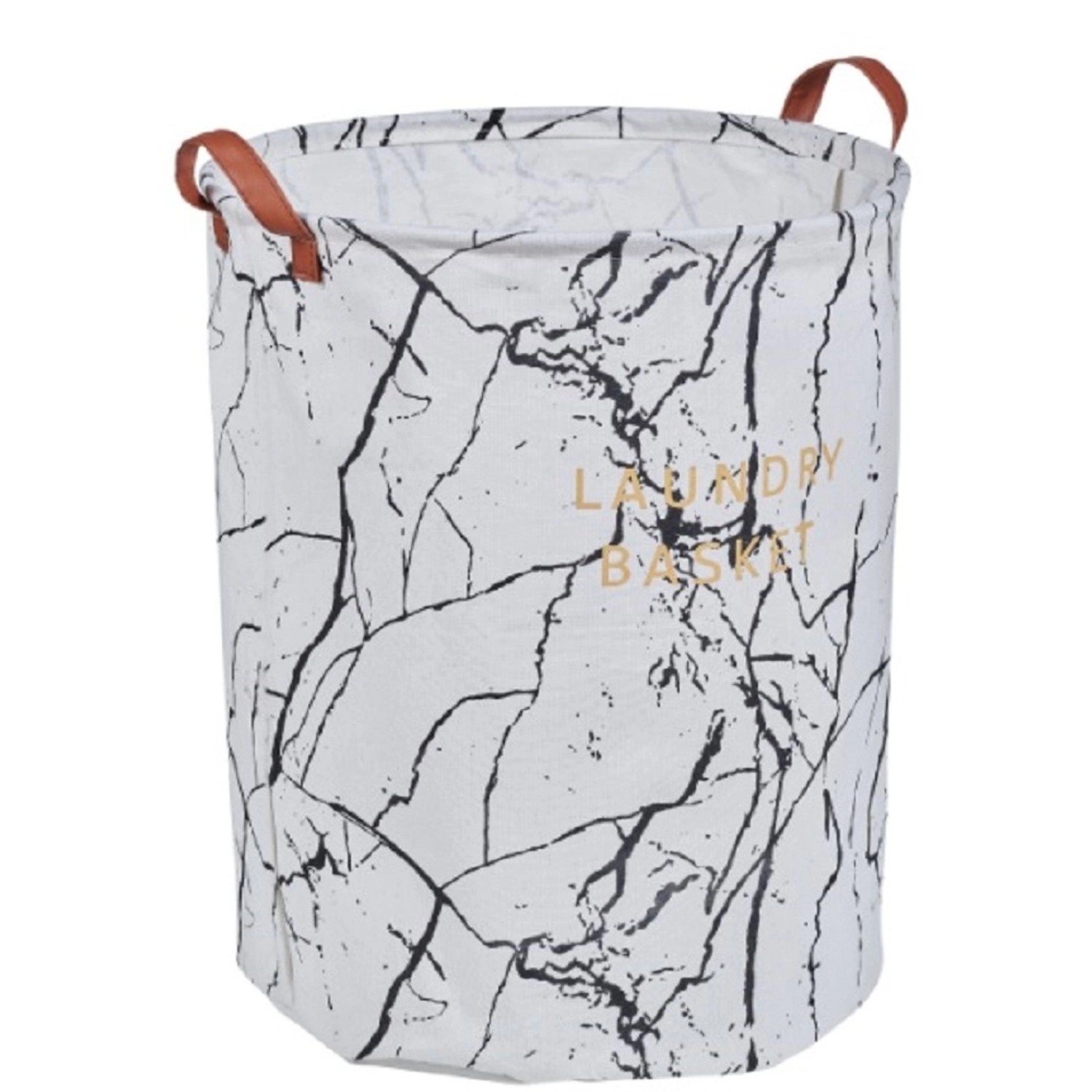 Kosz na pranie biały marmur - LKO-13