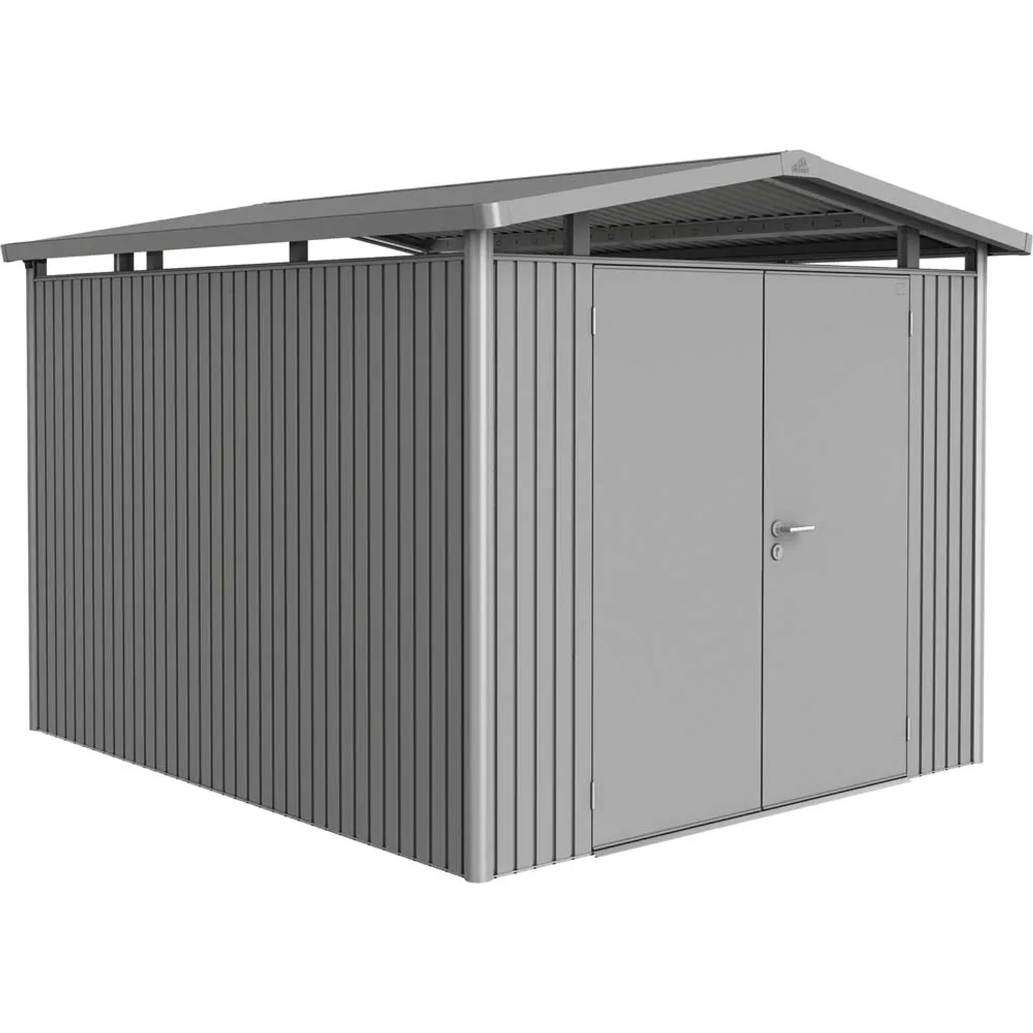 Biohort Domek ogrodowy szary kwarc drzwi podwójne - 273 x 318 cm