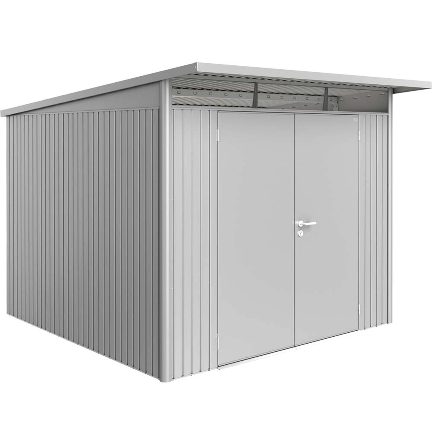 Biohort Domek ogrodowy srebrny drzwi podwójne - 260 x 300 cm